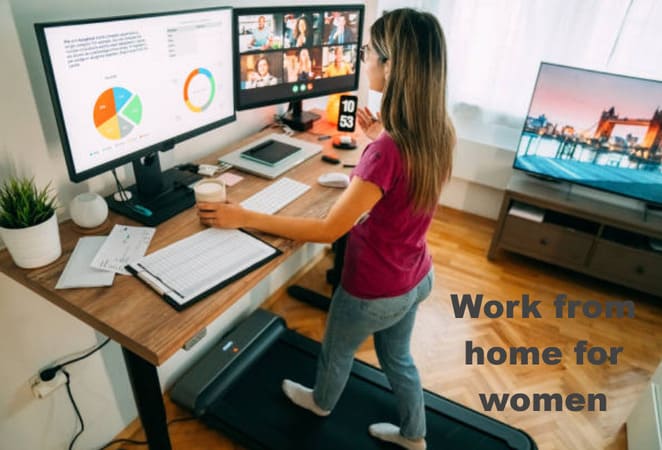 Woman working from home