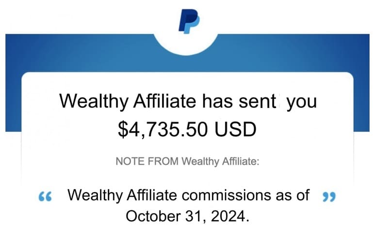 Payment from Wealthy Affiliate through Paypal